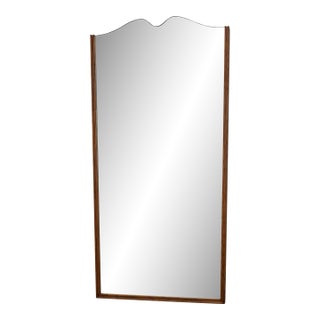 Vintage Italian Large Shield Shape Hardwood Framed Mirror For Sale