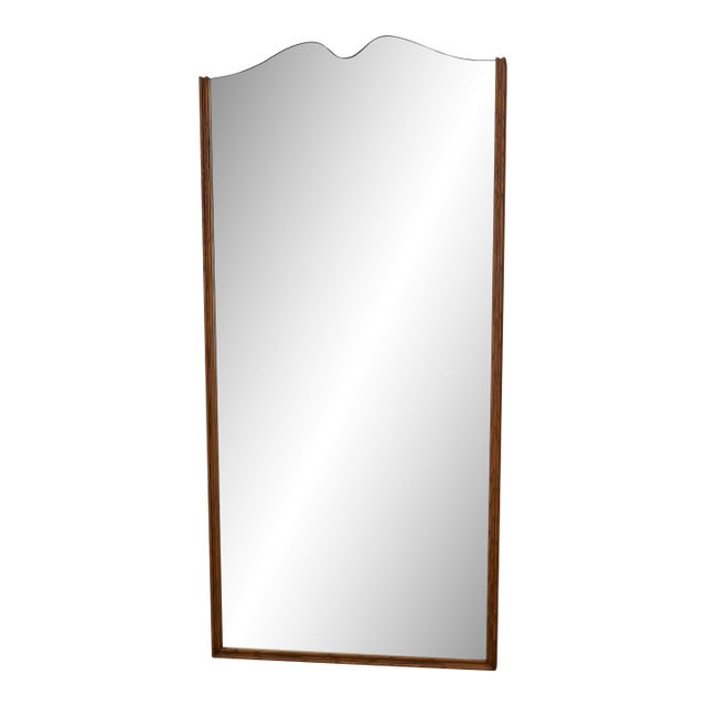 Vintage Italian Large Shield Shape Hardwood Framed Mirror For Sale