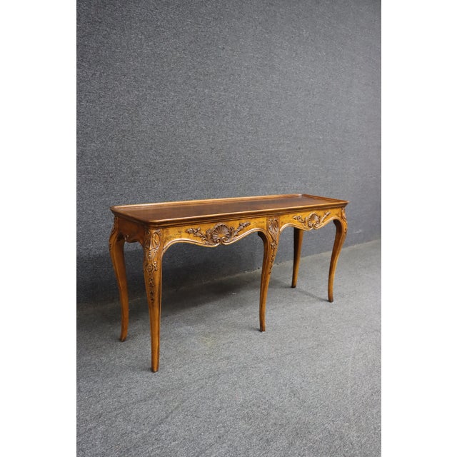 Henredon Henredon French Country Cherry Console Table For Sale - Image 4 of 13