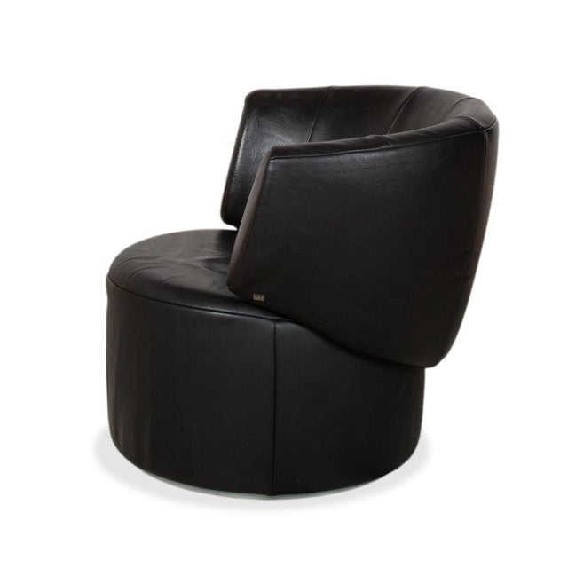 Set of Model 684 Lounge Chair and Ottoman in Black Leather from Rolf Benz For Sale - Image 15 of 17