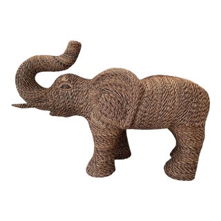 Vintage Wicker Rattan Style Elephant For Sale