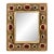 Francois Lembo Ceramic Mirror With Gold Crackle and Burgundy Cabochons For Sale