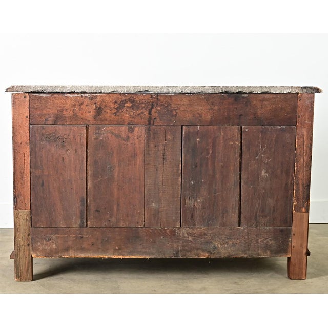Wood 18th Century French Louis XV Period Commode With Original Hand Cut Marble Top For Sale - Image 7 of 16