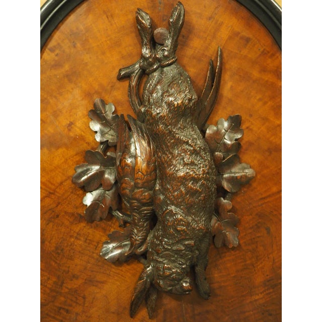 Pair of Antique French Burlwood Hunt Plaques, Early 1900s For Sale In Dallas - Image 6 of 12