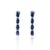 Art Deco Art Deco Diamond Blue Sapphire Long Dangle Earrings in Solid 14k White Gold - 2 Pieces For Sale - Image 3 of 4