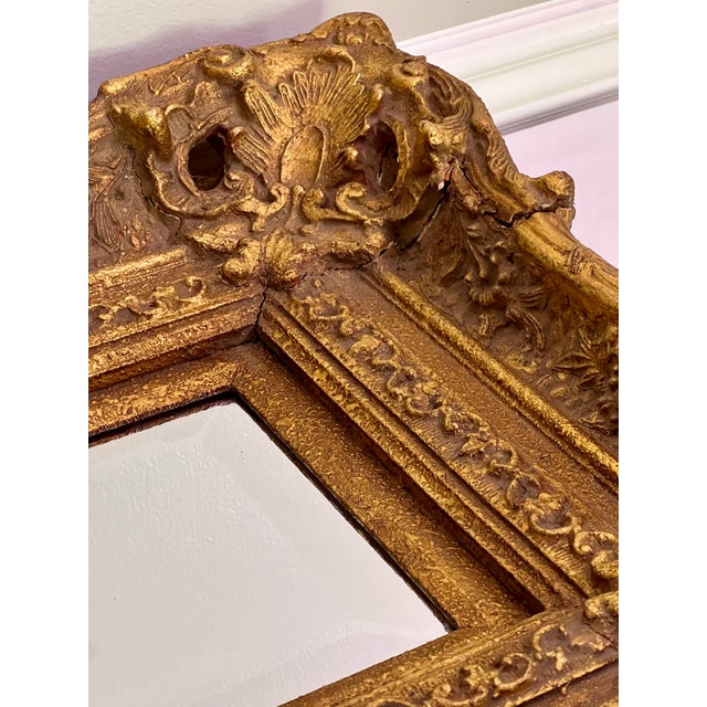19th Century Italian Baroque Revival Beveled Mirror in a Deep Giltwood Frame For Sale - Image 12 of 17
