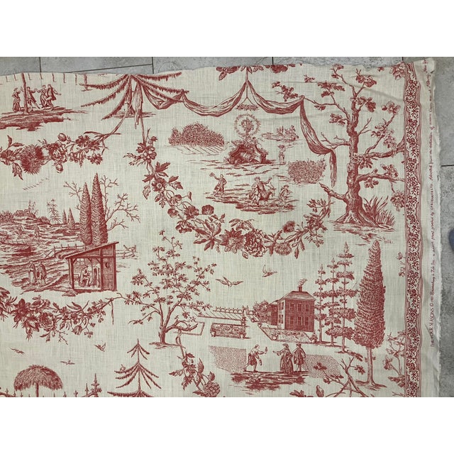 This linen toile fabric is dated 1983 The title is “The Four Seasons “ Adapted from the collection of Historical Cherry...