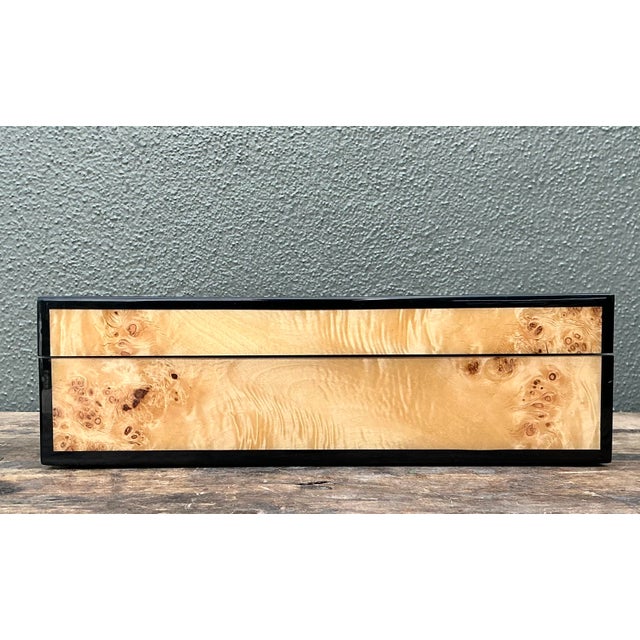 Vintage Lacquered Burl Wood Box For Sale - Image 4 of 12