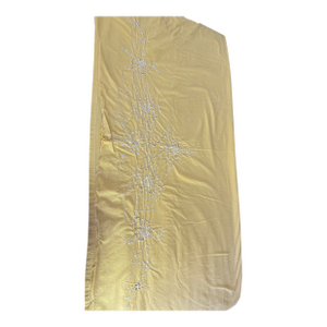 Vintage, Cheerful, Yellow Embroidered Cotton Large Tablecloth or Coverlet