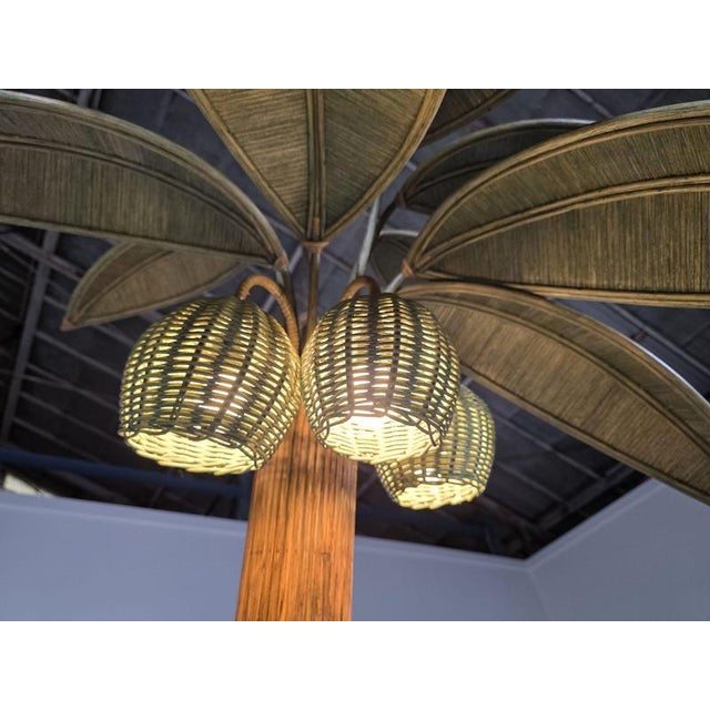 Mario Lopez Toress Bamboo Palm Tree Floor Lamp, 1970s For Sale - Image 6 of 12