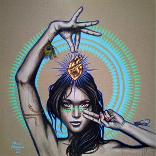 Thomas Mainardi, Tears and Salvation, 2015, Mixed Media on Linen For Sale