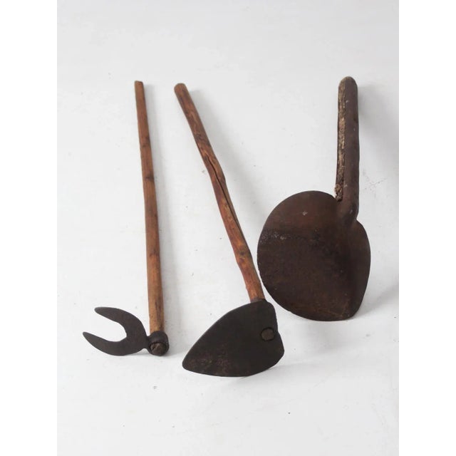 Farmhouse Antique Primitive Gardening Garden Tool Set of 3 For Sale - Image 3 of 12