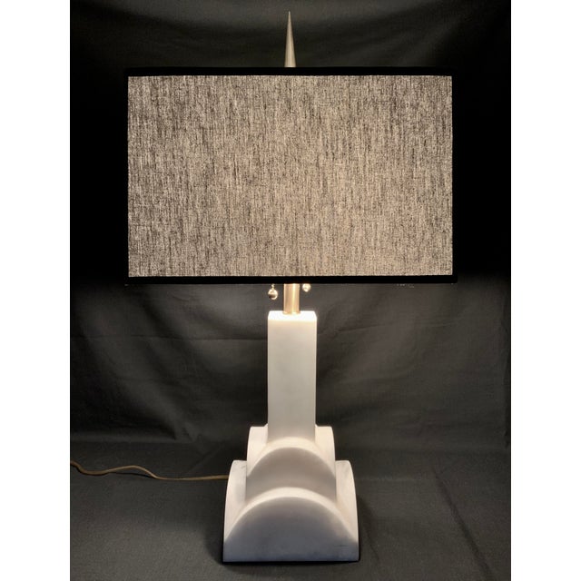 Late 20th Century Late 20th Century Frederick Cooper Art Deco Marble Table Lamp For Sale - Image 5 of 12