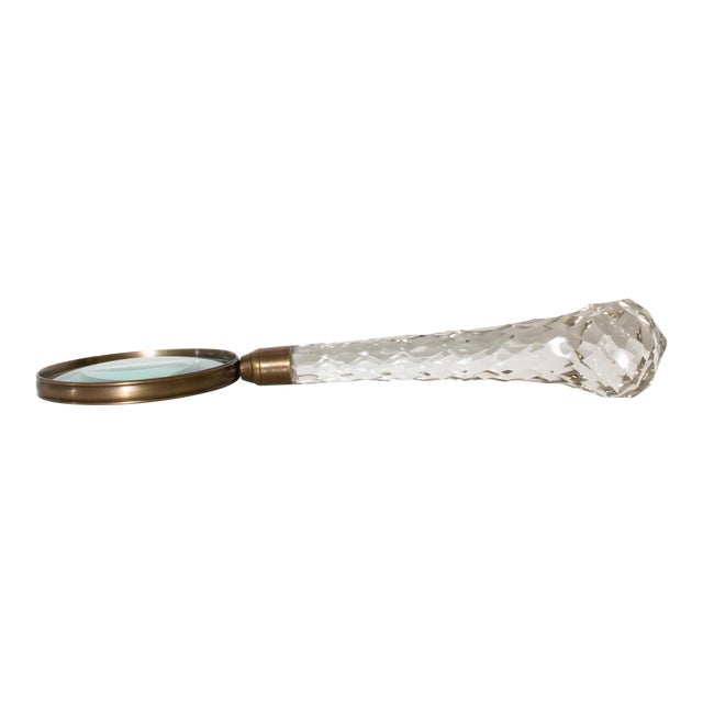 Fancy Crystal Handle Magnifying Glass in Brass Surround Regency Art ...