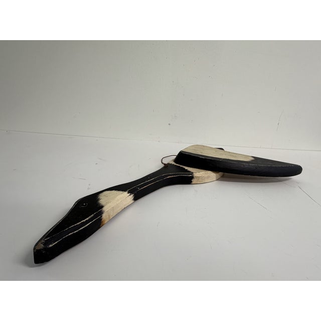 Cream Folk Art Flying Goose Wall Sculpture For Sale - Image 8 of 9