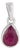 Dainty Pear Cut 0.82 Ct Ruby Bezel Set Solitaire Pendant in 925 Sterling Silver For Sale