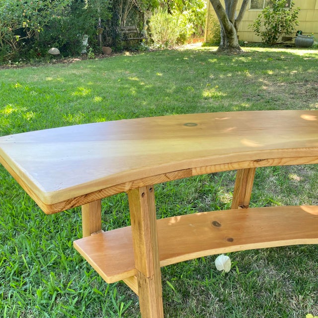2020s Curved Handcrafted Wood Bench For Sale - Image 5 of 7
