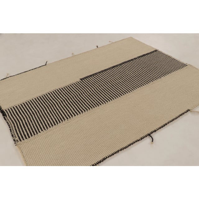 Contemporary Rug & Kilim's Contemporary Rez Kilim Flatweave With Contemporary Stripe Design For Sale - Image 3 of 10