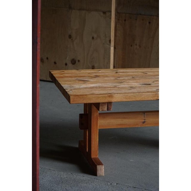 Modern Brutalist Danish Dining Table in Pine by Hans Jørgen Frydendal, 1970s For Sale - Image 9 of 18
