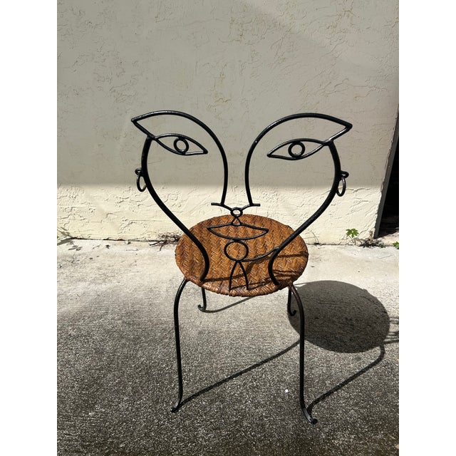 Vintage Pair of Metal Figure Chairs in the Style of Jon Risley. For Sale - Image 4 of 5