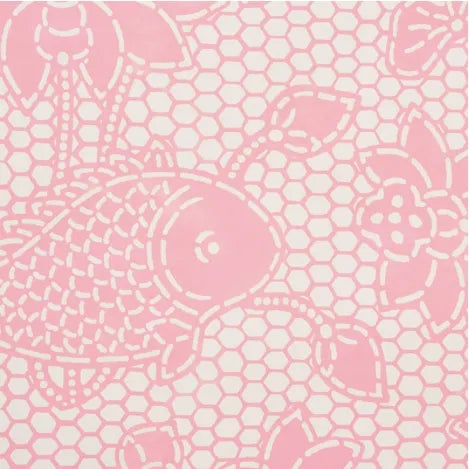 Contemporary Sample - Schumacher Lotus Batik Wallpaper in Pink For Sale - Image 3 of 4