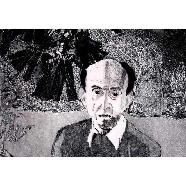 Crow and Man - Abstracted Etching in Ink on Paper by Claudette McElroy For Sale - Image 11 of 11