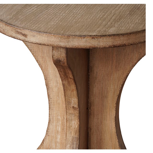 Matthew Izzo Home Brutus Round Upcycled Pine Wood Side Table For Sale In New York - Image 6 of 6