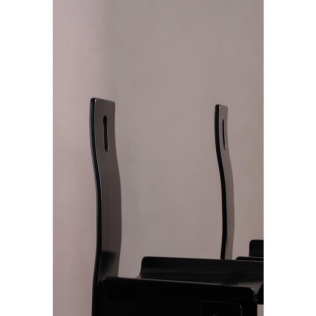 Black Diago Chairs by Edoardo Landi for Nikol International, 1970s, Set of 4 For Sale - Image 8 of 15