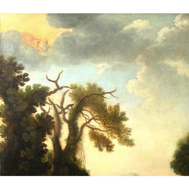 Landscape with martyrdom of saint stephen is an old master artwork realized in 17th century. Mixed colored oil painting on...