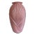 Vintage Postmodern Deco Ribbed Pink Glass Vase For Sale