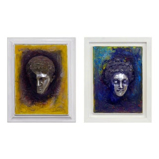 Mixed Media Artworks in Aluminum on Painted Canvas from Giuseppe Caiafa, 2024, Set of 2 For Sale