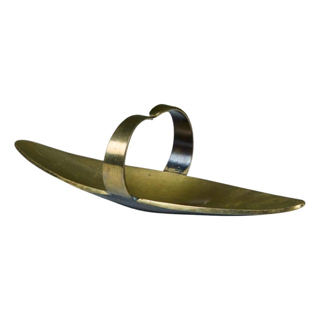 Pal-Bell Brass Tray With Curved Handles For Sale