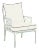 Haven Outdoor Occasional Arm Chair in Canvas White with Canvas Black Welt For Sale