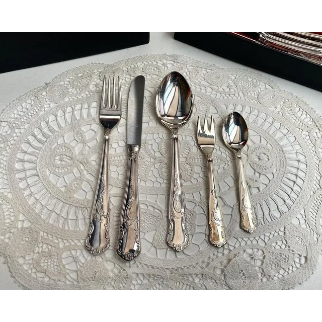 Vintage Cutlery Stainless Steel Set Solingen in Original Case, Germany, 1950s, Set of 60 For Sale - Image 6 of 9