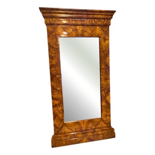 Biedermeier Wall Mirror in Walnut, South Germany, 1830s For Sale