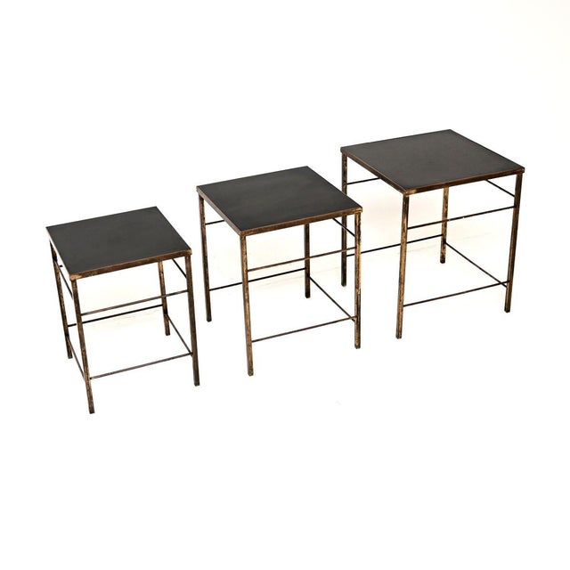 Vintage Brass Nesting Tables, 1960, Set of 3 For Sale - Image 11 of 11