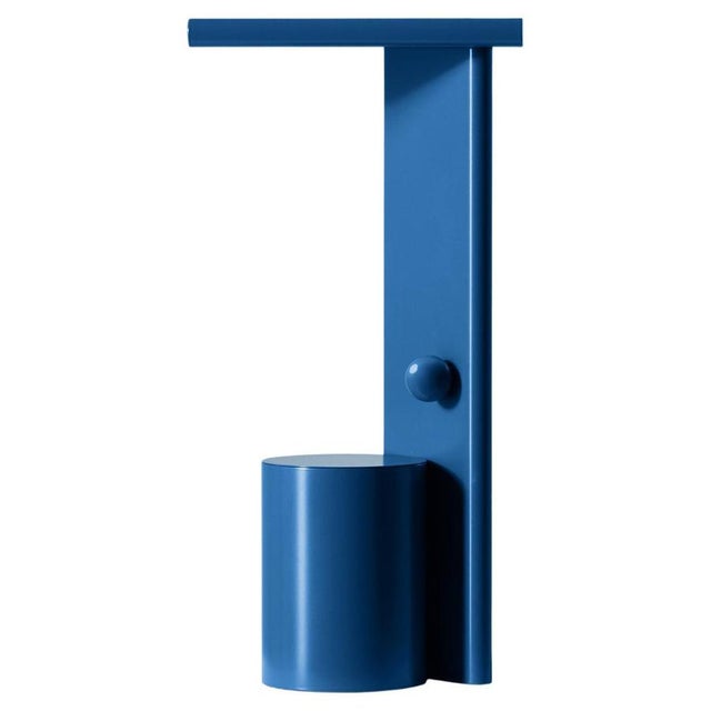 Polyshape Blue Aluminium Table Lamp by Ferrerol Babin for Cassina For Sale - Image 11 of 11