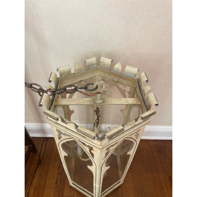 Gothic Large Gothic Painted Metal Lantern For Sale - Image 3 of 8
