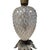 Hollywood Regency Vintage Pressed Glass Diamond-Point Brass Table Lamp, Leviton Socket For Sale - Image 4 of 16