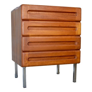 Danish Teak Dresser with Chrome Legs from Kollund Möbler, 1970s For Sale