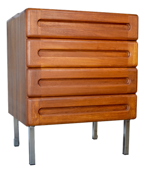 Danish Teak Dresser with Chrome Legs from Kollund Möbler, 1970s