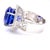Metal 15.50 Carat Round Tanzanite & 1.50 Carat Diamond Double Halo 14k White Gold Ring, Size 6.5 For Sale - Image 7 of 10