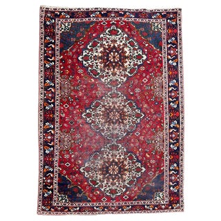 Vintage Distressed Bakhtiar Rug, 1950s For Sale
