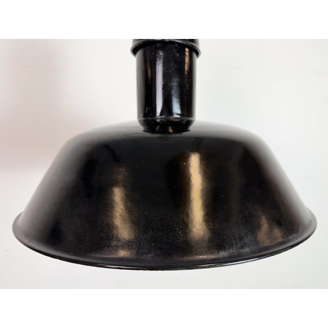 Industrial Black Enamel Pendant Lamp from Aeg, 1930s For Sale - Image 4 of 18