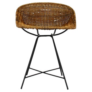 Rattan Stool by Gastone Rinaldi for Rima, Italy, 1967 For Sale