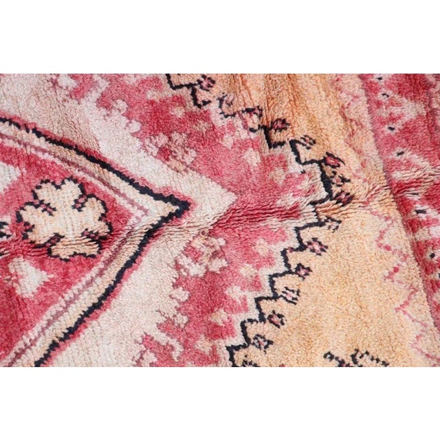 Vintage Moroccan Berber Rug in Saffron, Coral and Black, 71 X 145 In, 1960s For Sale - Image 12 of 12
