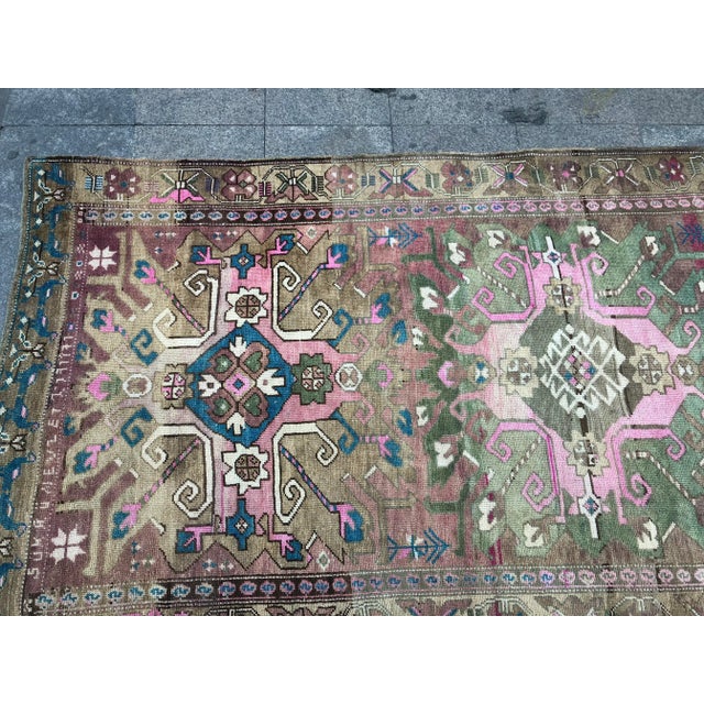 1960s 1960s Vintage Oushak Turkish Rug - 4′9″ × 10′7″ For Sale - Image 5 of 11