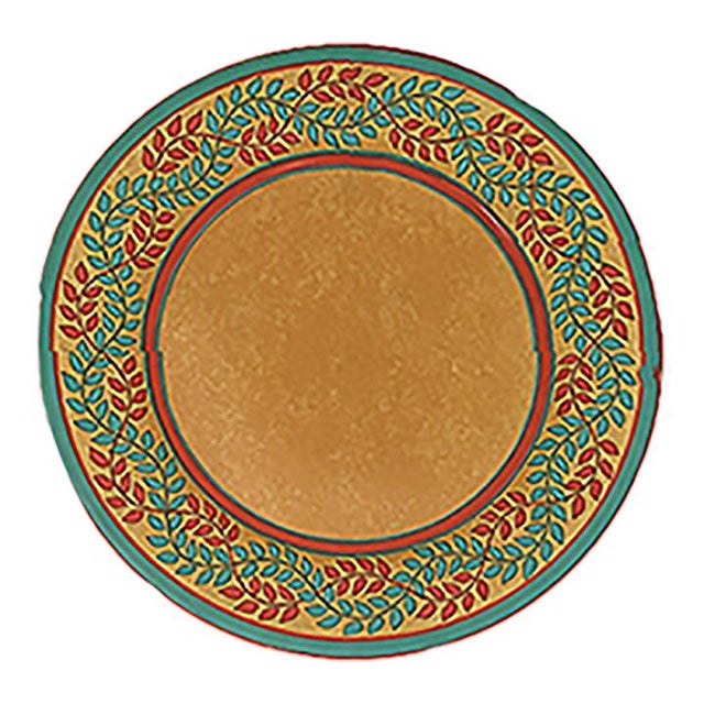 Elevate your tabletop with this exceptionally rare, striking set of eight (8) vintage service plates/chargers in the...