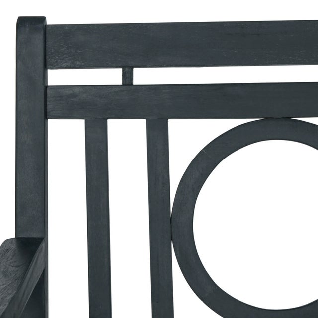 Charlie 3 Seat Bench in Dark Slate Grey & Beige For Sale - Image 4 of 6