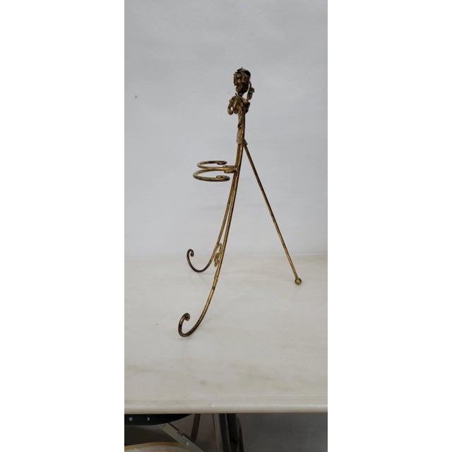 Metal Vintage Hollywood Regency Display Holder Vanity Hand Towels Italian Gold Easel For Sale - Image 7 of 8